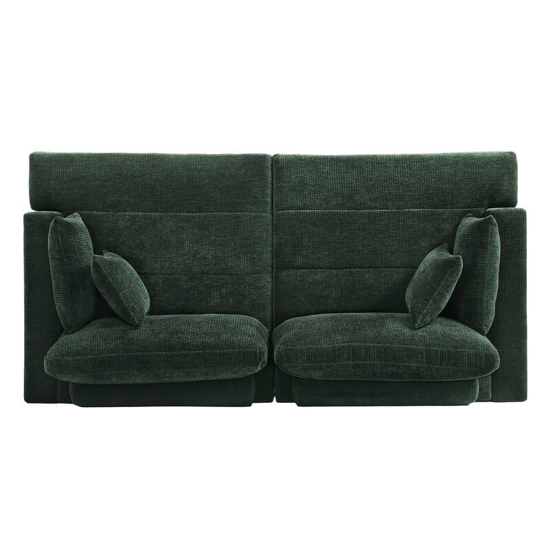 88"W 3-Seater Sofa Chenille Upholstered Couch Modern Loveseat Sofa Wooden Frame Sofa for Living Room