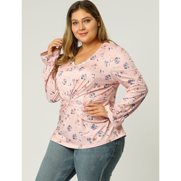 floral plus size tops
