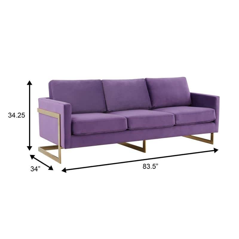 Lincoln 3-Seater Velvet Sofa with Stainless Steel Base Durable Wood Frame Pocket-Spring for Living Room Office Lounge - 83"