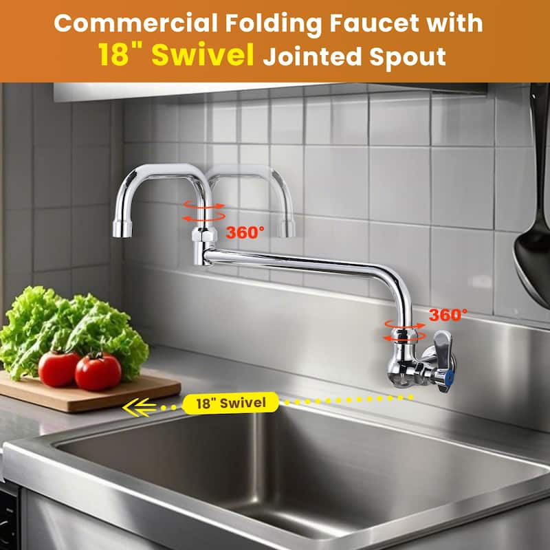 WOWOW Single Handle Wall Mounted Standard Kitchen Filler Faucet