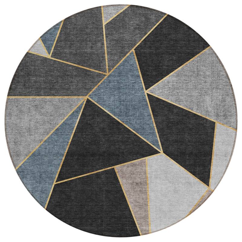 Machine Washable Indoor/ Outdoor Chantille Contemporary Mosaic Rug