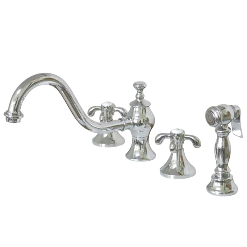 Kingston Brass French Country 1.8 GPM Widespread Kitchen Faucet - - Polished Chrome