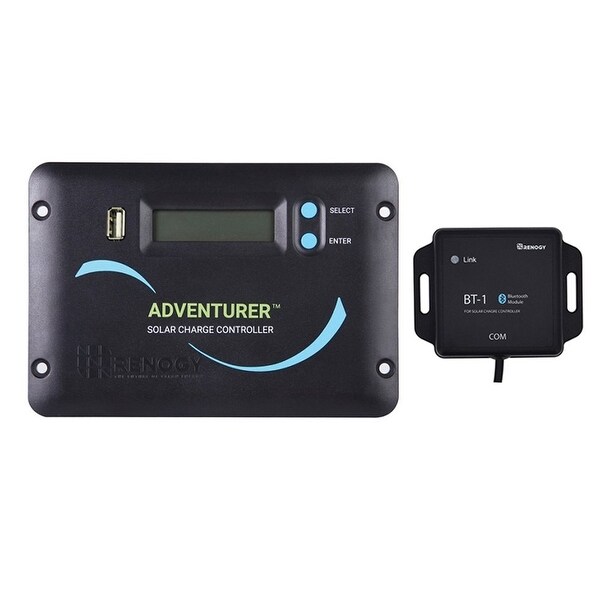Renogy Adventurer-Li 30A Negative-Ground PWM Flush Mount Charge Controller w/LCD Display - Compatible with batteries. Opens flyout.