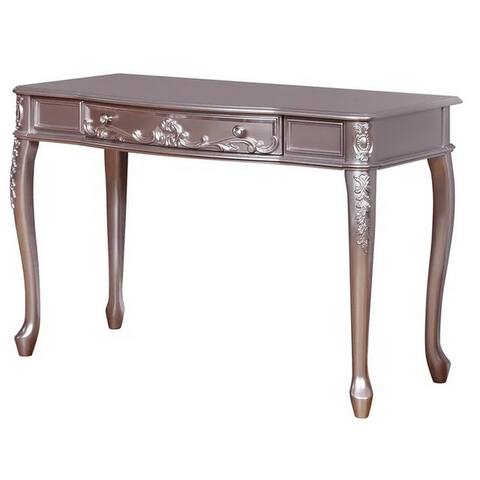 Decorative Wooden Vanity Desk with Cabriole Legs, Purple