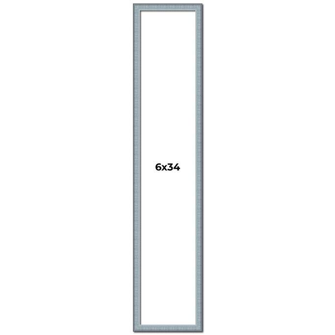 6x34 Frame Rustic Sky Blue Solid Wood Picture Frame | 0.75 Inch