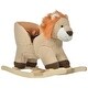 preview thumbnail 2 of 5, Qaba Baby Rocking Horse Lion with Sound, Brown