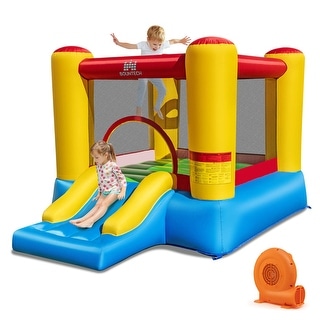 Costway Inflatable Bouncer Kids Slide Bounce House for Indoor Outdoor - 108.5" x 77" x 64.5" (L x W x H)