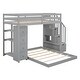 preview thumbnail 9 of 14, Twin Over Full Bunk Bed With Shelves,Drawers And Storage Stairs