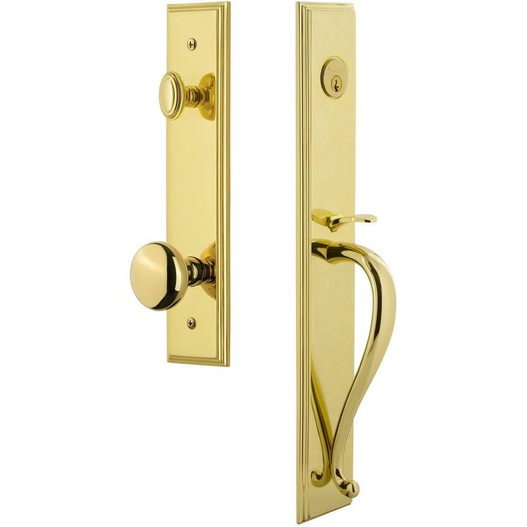 Grandeur Carre Solid Brass Rose Keyed Entry Single Cylinder "S" Grip