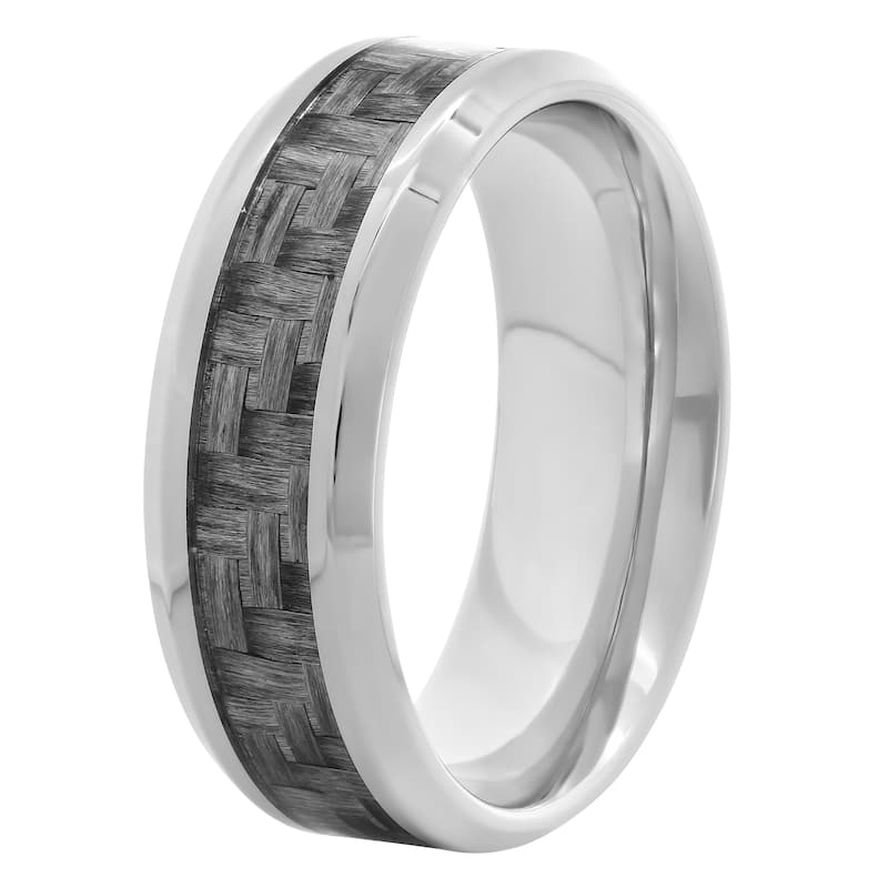 Steel Nation Stainless Steel Carbon Fiber Center 8mm Band