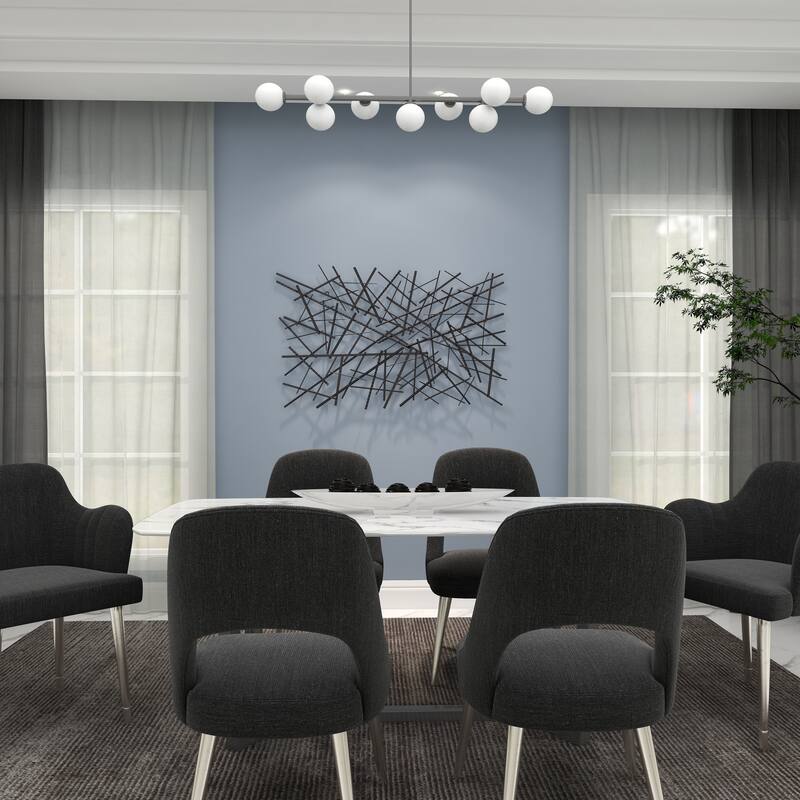 Metal Geometric Overlapping Lines Home Wall Decor - Dark Gray - Roche River Decor