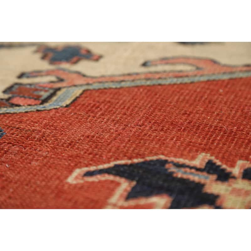 Vegetable Dye Heriz Serapi Persian Rug Handmade Wool Carpet - 9'2"x 12'1"