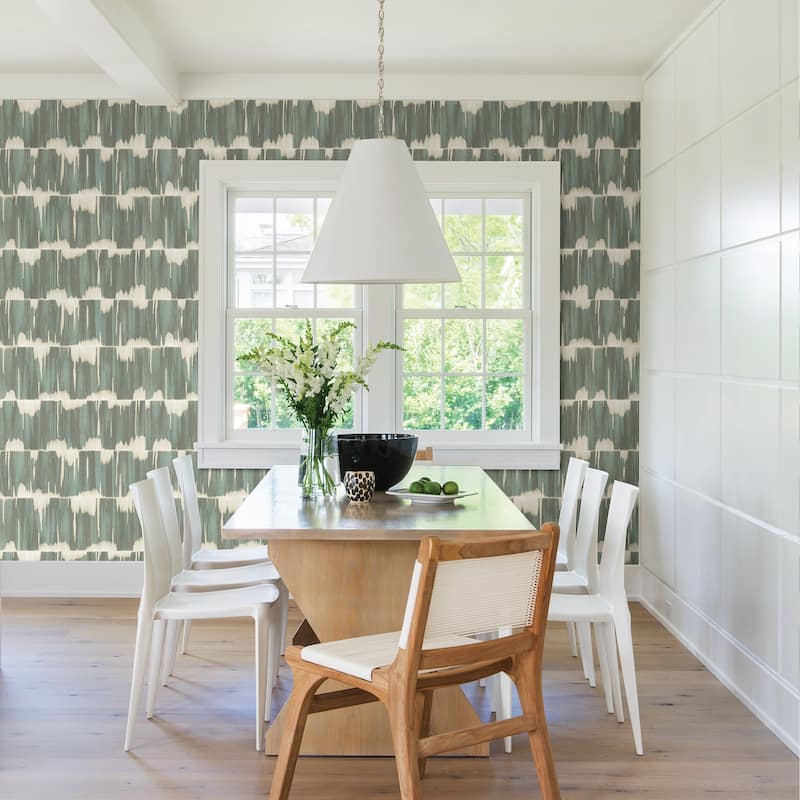 Glendale, Serendipity Shibori, 33 FT. L x 20.5In. W Wallpaper Roll - Teal