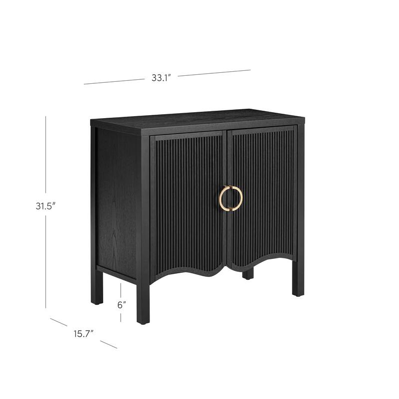 Scott Transitional Fluted Accent Cabinet or Storage Cabinet for Living Room or Entryway with Solid Wood Panel