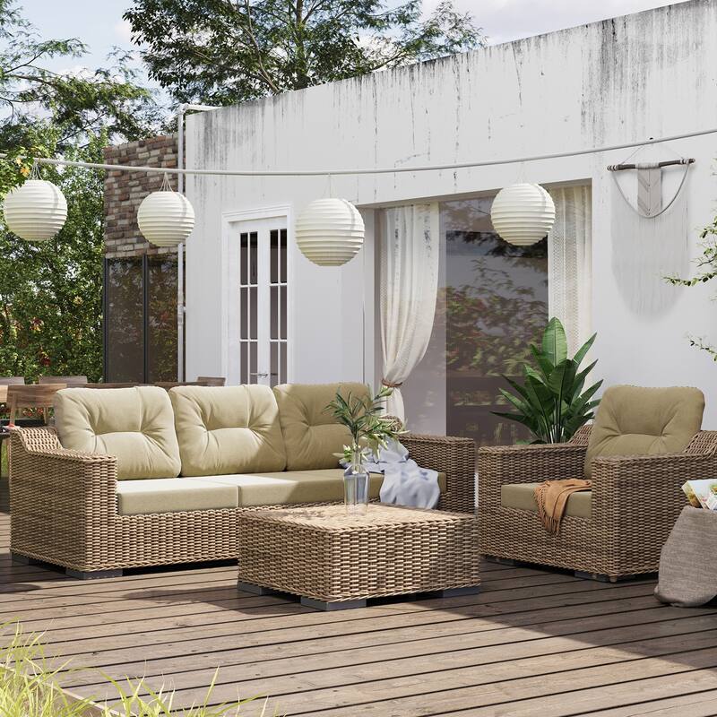 WINSOON 24x24 Inch Outdoor Deep Seat Cushion Set,Waterproof and Resistant