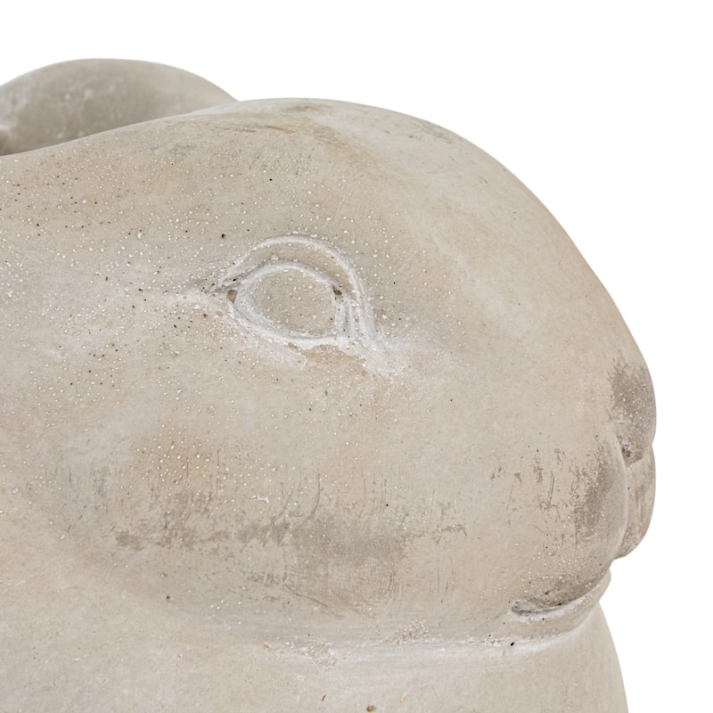 Cement Rabbit Planter with Saucer