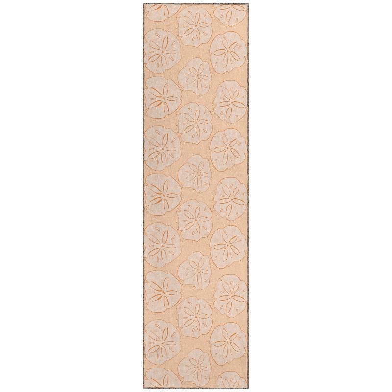 Indoor/ Outdoor Surfside Starfish Washable Rug New - Nectarine - 2'3" x 7'6"
