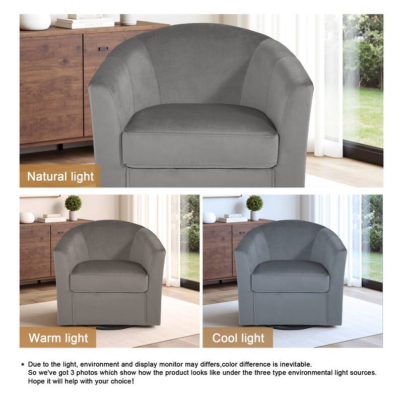 Modern Upholstered Accent Swivel Barrel Chair for Living Room