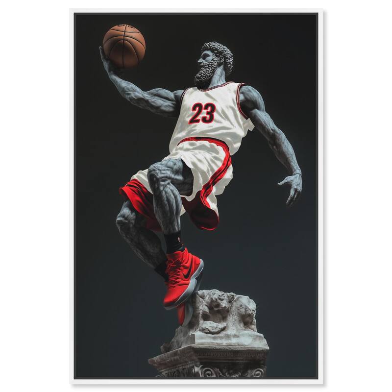 Basketball White Uniform Canvas by Art Remedy - White - 10" x 15"