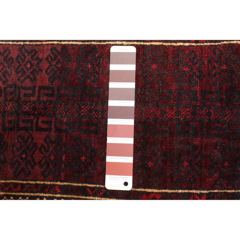 ECARPETGALLERY Hand-knotted Teimani Dark Burgundy Wool Rug - 2'5 x 3'11