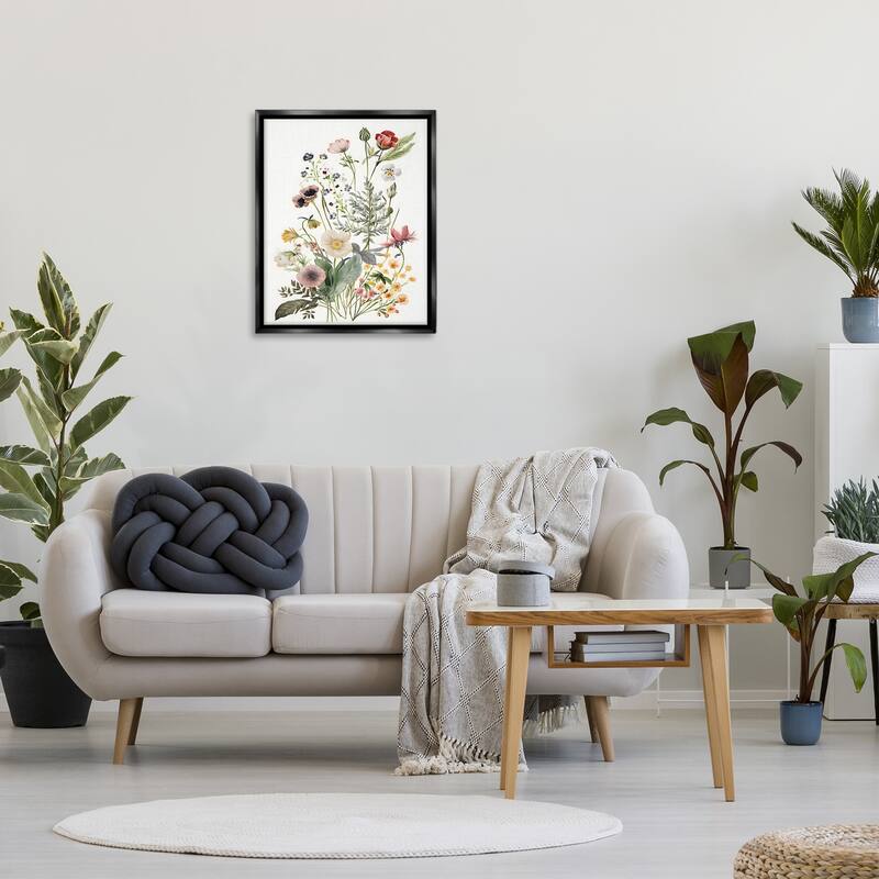Stupell Subtle Spring Blossoms Framed Floater Canvas Wall Art Design by Petals Prints Design
