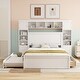 preview thumbnail 2 of 52, Modern Platform Bed with Integrated Cabinet and Drawers White - Queen
