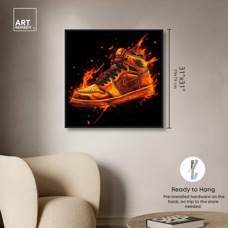 Jumpman on Fire I Canvas by Art Remedy