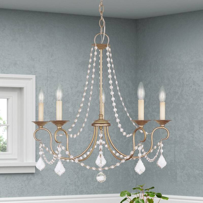 Livex Lighting 6-light Antique Silver Leaf Chandelier, 6515-73 - 25" Dia x 23" H