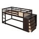 preview thumbnail 46 of 48, Floor Bunk Bed with Movable Storage Cabinet, Include 4 Storage Drawers and 3 Shelves, Solid Wood Bunkbeds Frame for Kids Teens