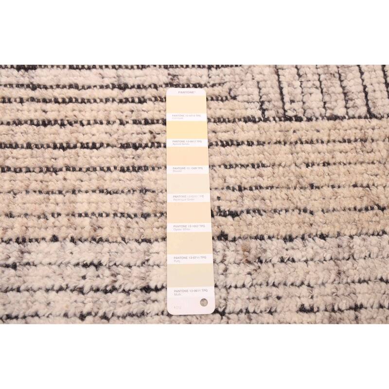 ECARPETGALLERY Hand-knotted Tangier Ivory, Light Khaki Wool Rug - 5'5 x 7'5