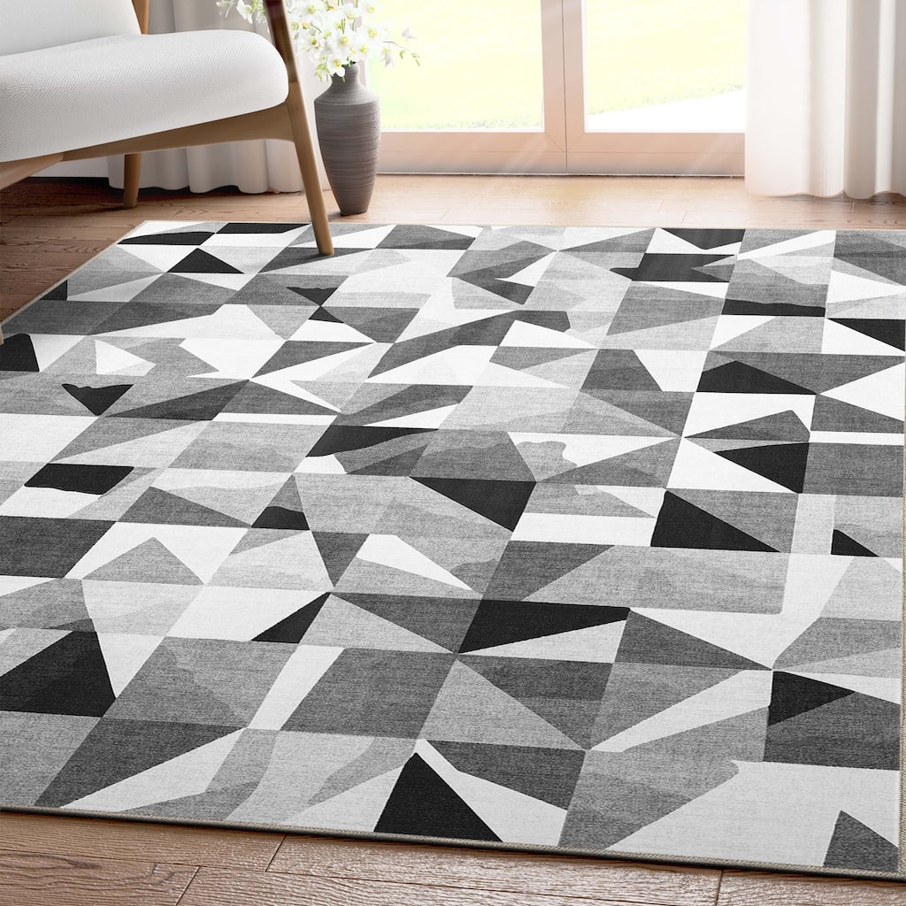 Well Woven Apollo Modern Tile Mid-Century Modern Flat-Weave Area Rug