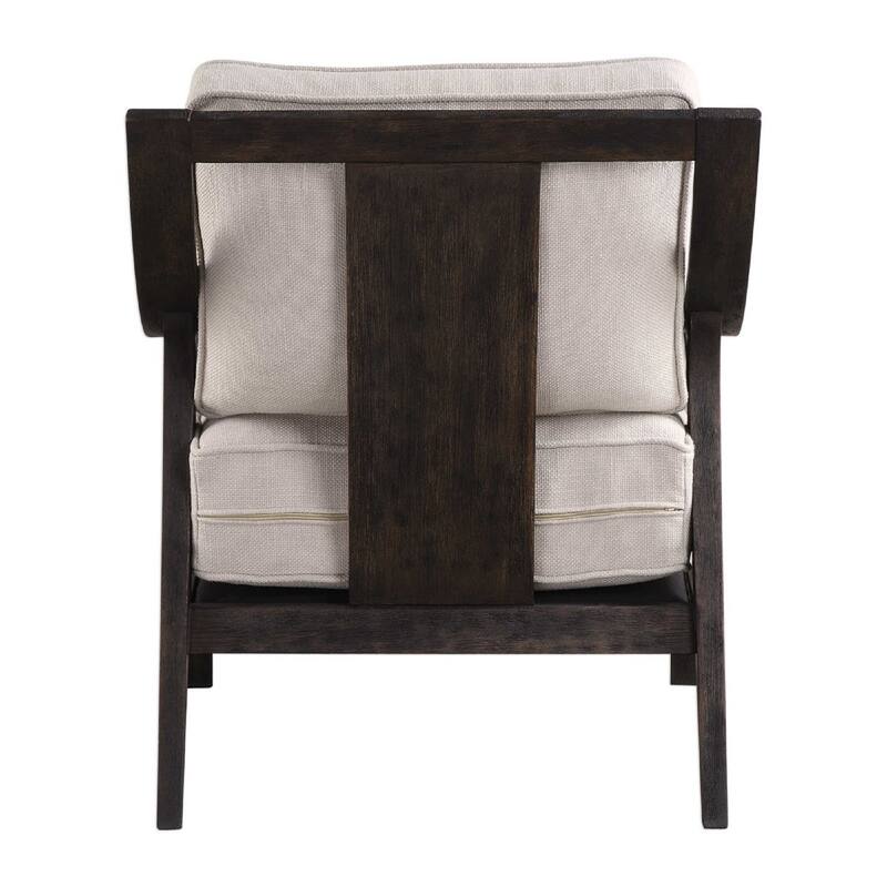 31" neutral linen blended fabric beige chair