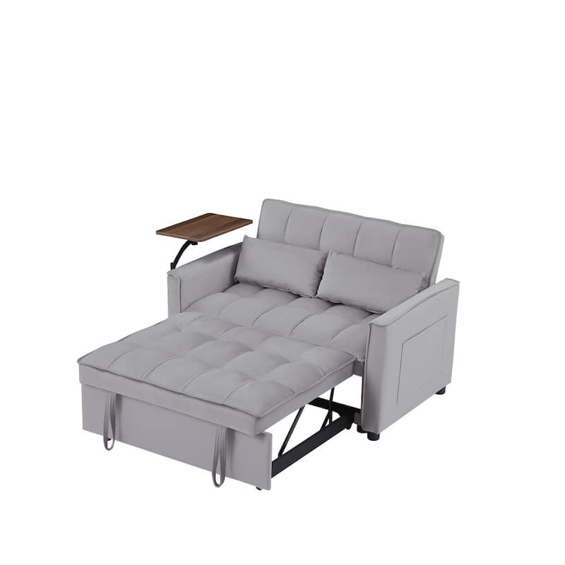 Velvet Loveseat Sofa Bed With 3 Adjustable Positions