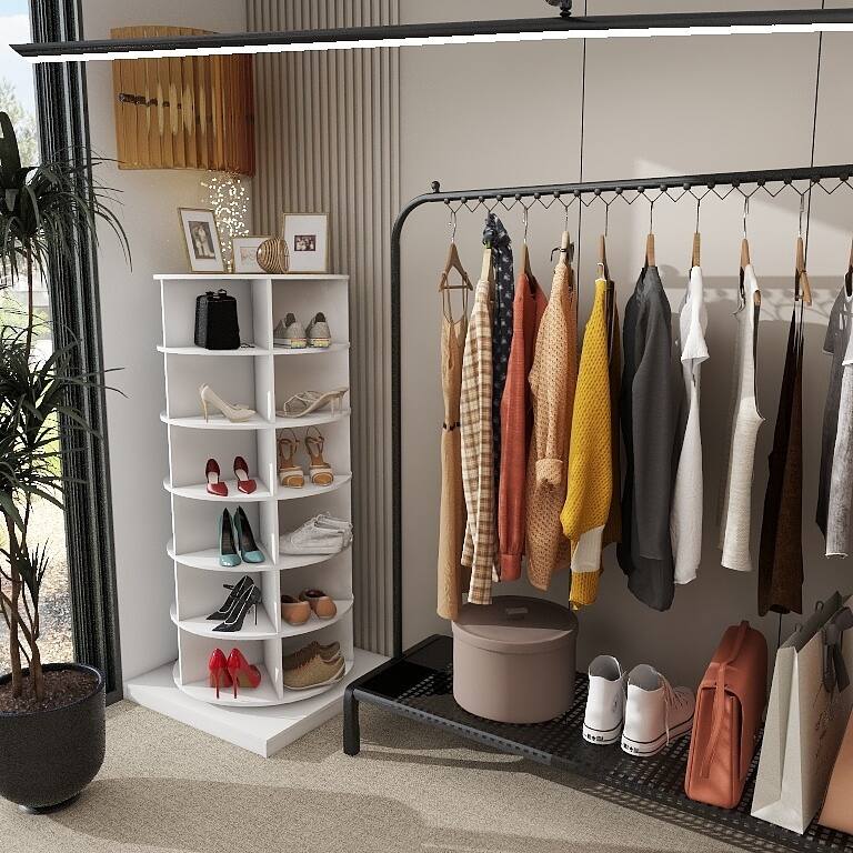 360 Rotating shoe cabinet 6 layers