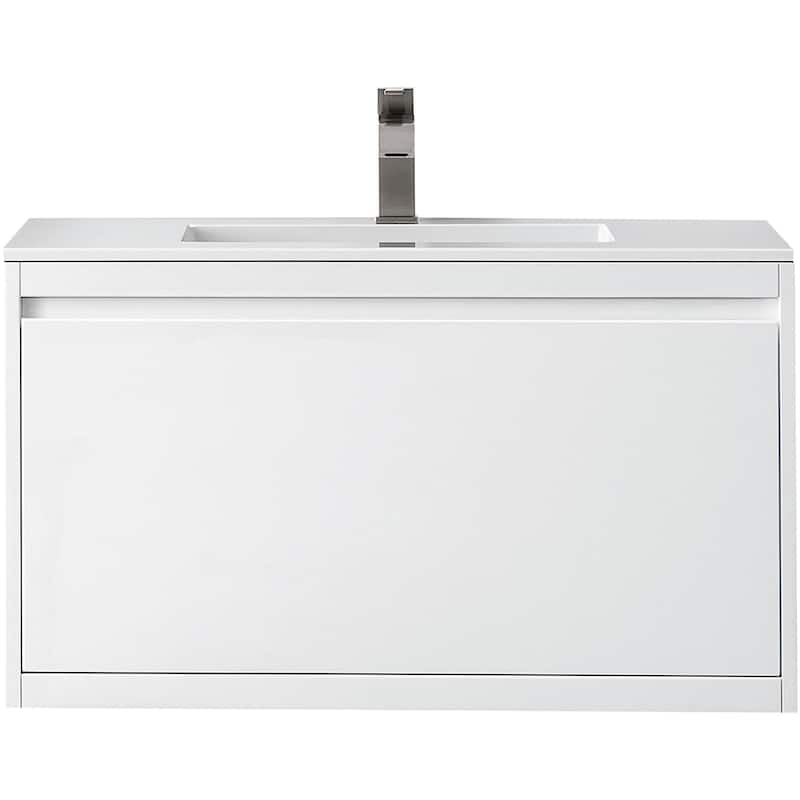 James Martin Vanities 805-V35.4-GW Mantova 36" Wall Mounted Single - Glossy White - Painted