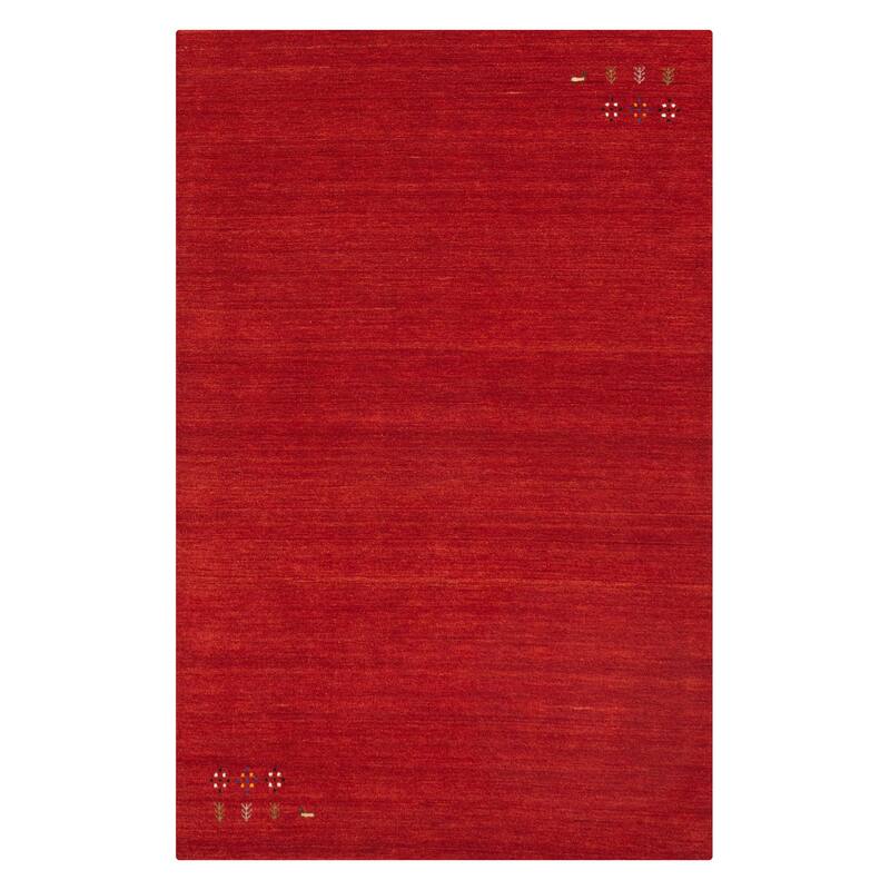 ECARPETGALLERY Hand Loomed Kashkuli Gabbeh Red Wool Rug - 5'0 x 7'9