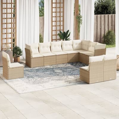vidaXL Garden Sofa Set Beige - 24.4 x 24.4 x 27.2