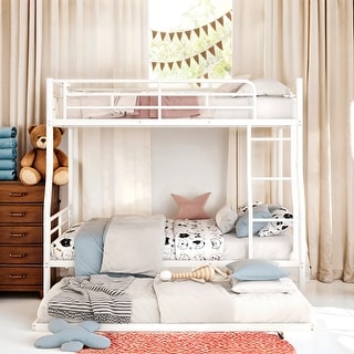 Full Xl Over Queen Metal Bunk Bed, Save Space Or Split Into 2 Beds