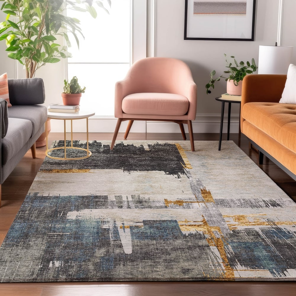 Premium Washable Super Soft Abstract Contemporary Mayfield Rug