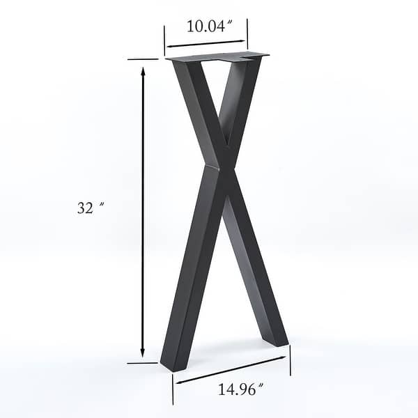 dimension image slide 2 of 4, X-Type Iron Solid Metal Furniture Table Legs
