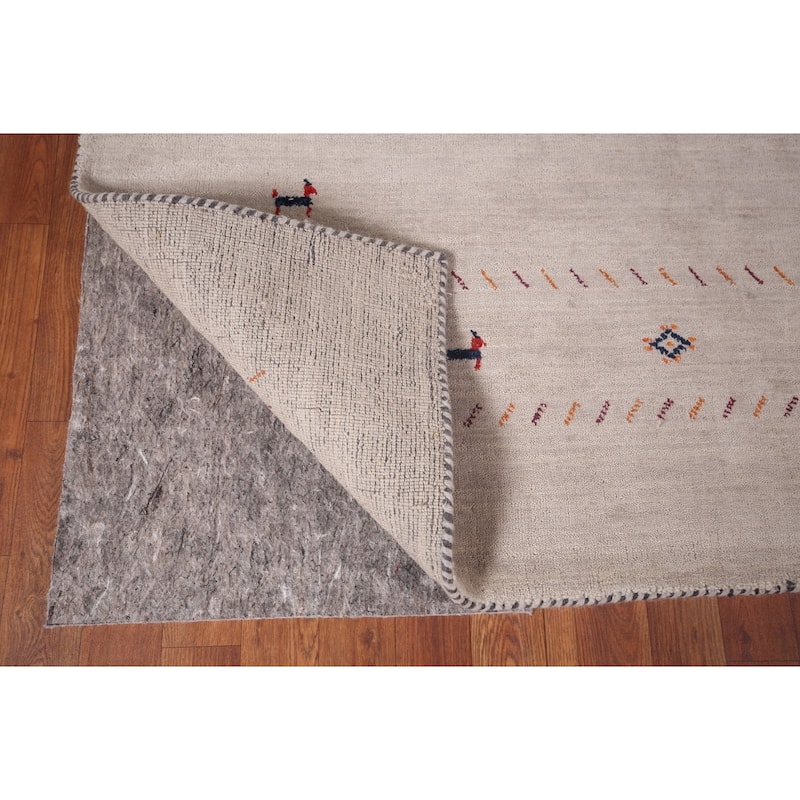 Little Animals Design Gabbeh Indian Area Rug Hand-Knotted Wool Carpet - 6'7"x 9'7"