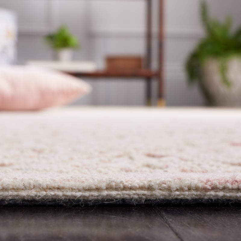 Martha Stewart by SAFAVIEH Handmade Leopolda Wool Rug - 4' x 6' - Ivory/Pink - Rectangle