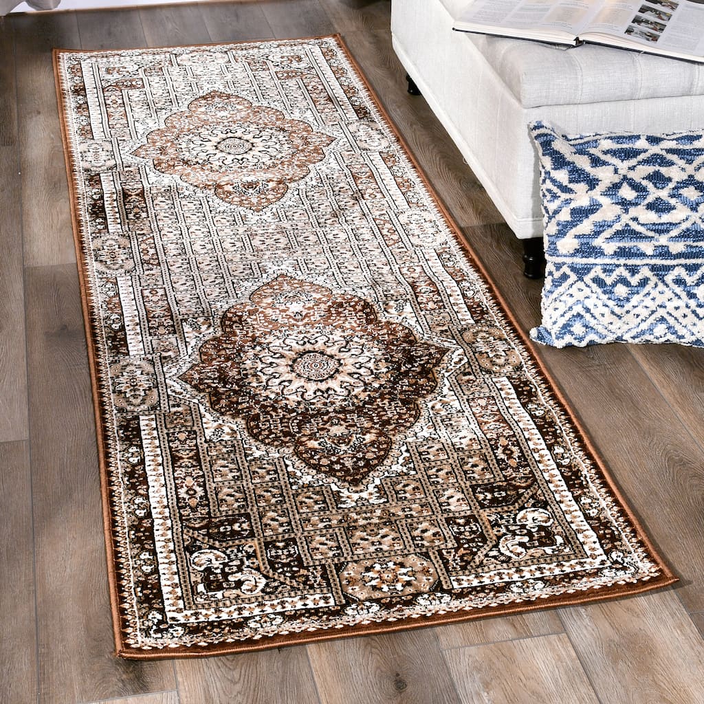 Prime Collection Border Brown/Cream Area Rug