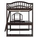 preview thumbnail 48 of 52, Solid Wood Loft Bed with Bulit-in U-shaped Desk and 2 Drawers, Full Size Loft Bedframe with Storage Shelves and Tri-fold Mirror
