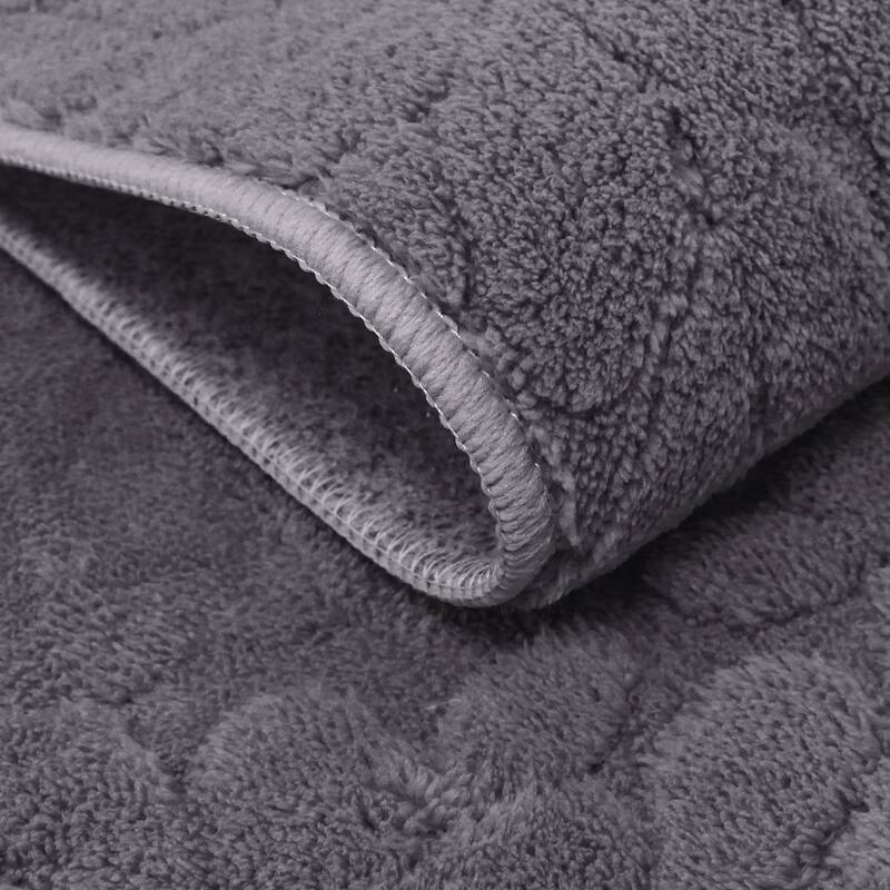 Mcow High-Low Textured Plush Washable Non-Slip Area Rug