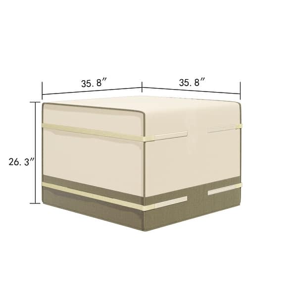 Corvus Sirio 35" Square Multi-purpose Velcro Cover for Outdoor Furniture - 36.22" x 36.42" - 36.22” x 36.42"