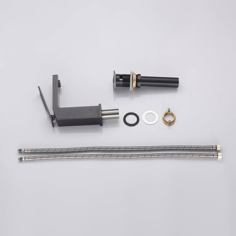Oil Rubbered Bronze Bathroom Sink Faucet single handle with pop up overflow drain - 7'6" x 9'6"