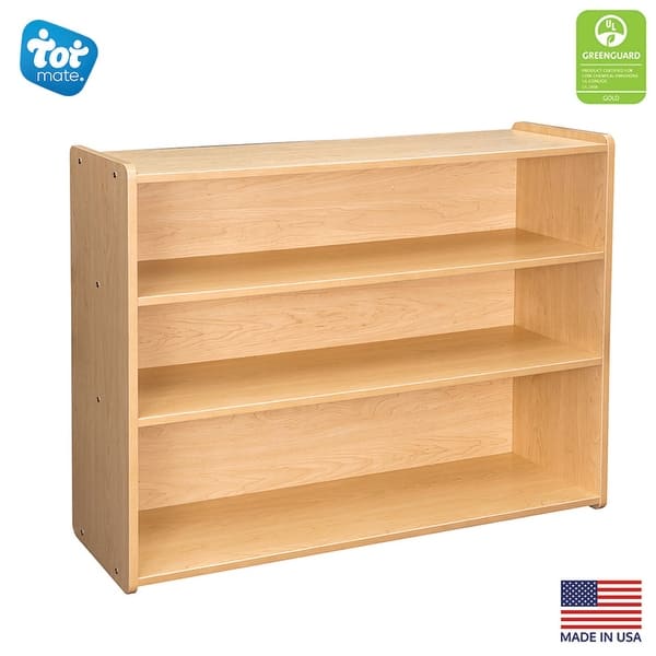 slide 2 of 9, Tot Mate Laminate School Age Storage Shelf - 46" x 15" x 37.5" Assembled - Maple