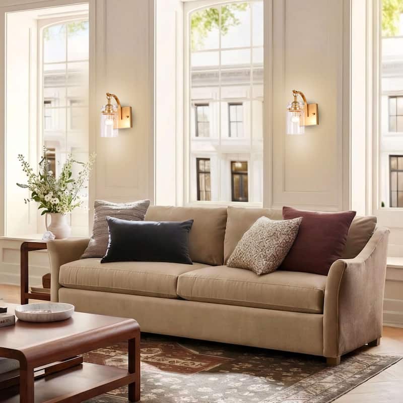 Anastasia Single Light Clear Glass Jar Shade Wall Sconce