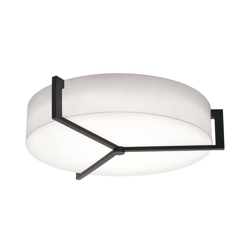 AFX Apex 33'' Medium Base Flush Mount - Espresso/Linen White